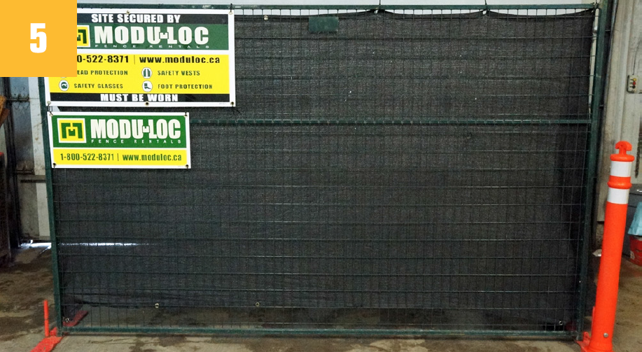 Modu-Loc fence with signage and privacy screen