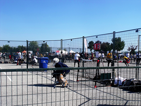 Modu-Loc fence used to create road hockey rink