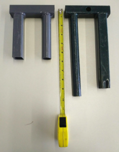 A substandard fence cap is shown next to a cap with longer pegs